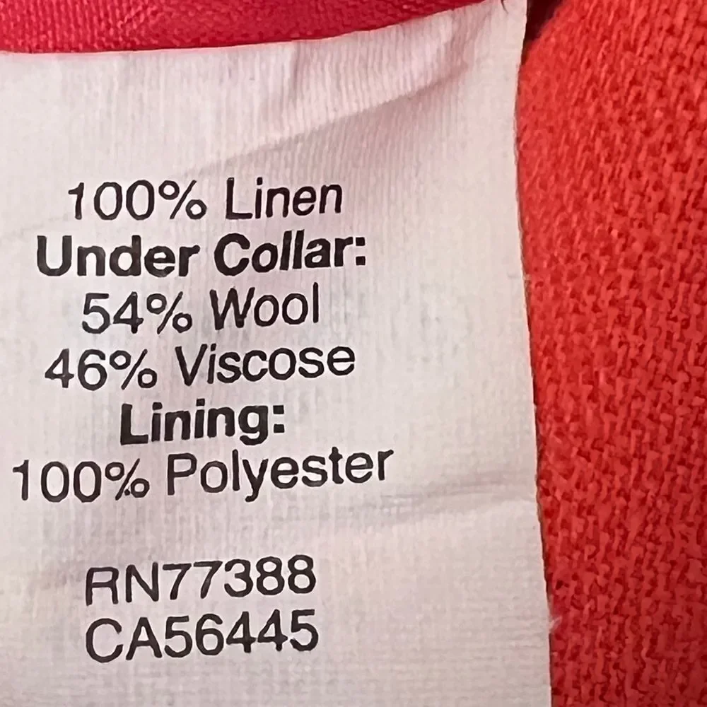 J. Crew Orange Red 100% Linen Blazer Classic Two Button‎ Professional Jacket 4